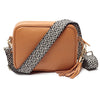 Personalised Elie Beaumont Cross Body Tan Leather Bag with Choice of Strap