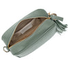 Personalised Elie Beaumont Cross Body Mint Leather Bag with Choice of Strap