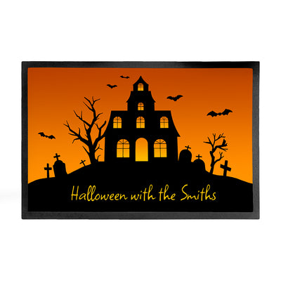 Personalised Halloween Spooky House Indoor Doormat