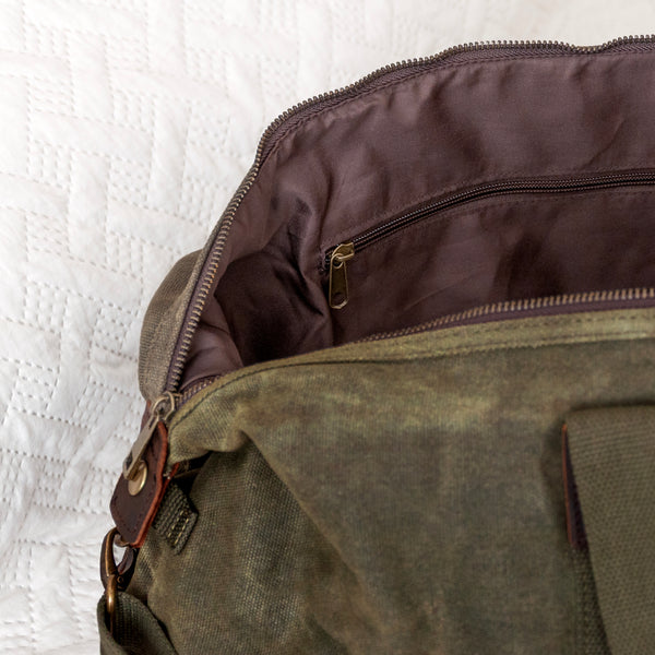 Monogrammed Luxury Waxed Canvas Holdall