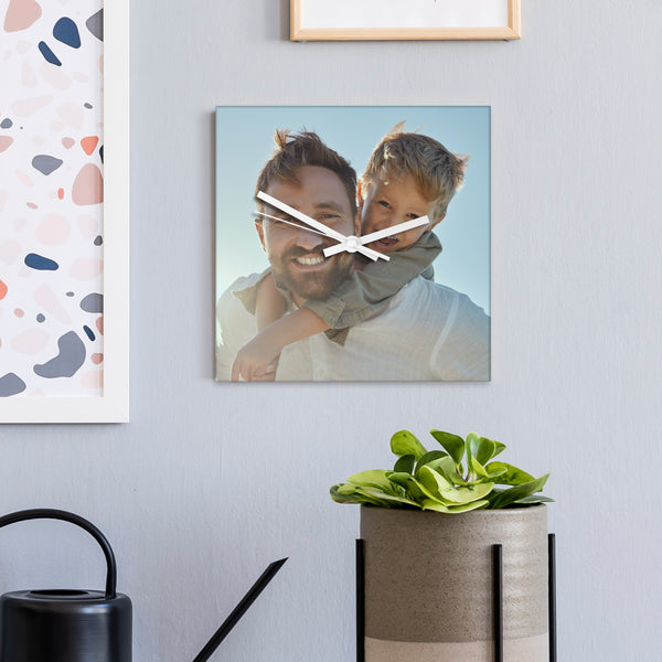 Personalised Photo Upload Glass Square Wall Clock