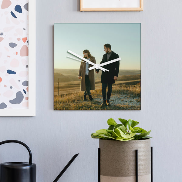 Personalised Photo Upload Glass Square Wall Clock
