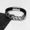 Personalised Men's Eternal Love Chain Leather Bracelet