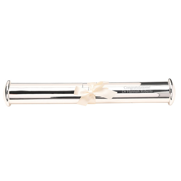 Personalised Silver Plated Certificate Holder Tube