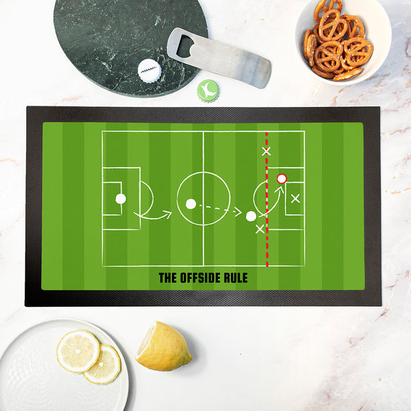 Personalised Offside Rule Football Bar Mat