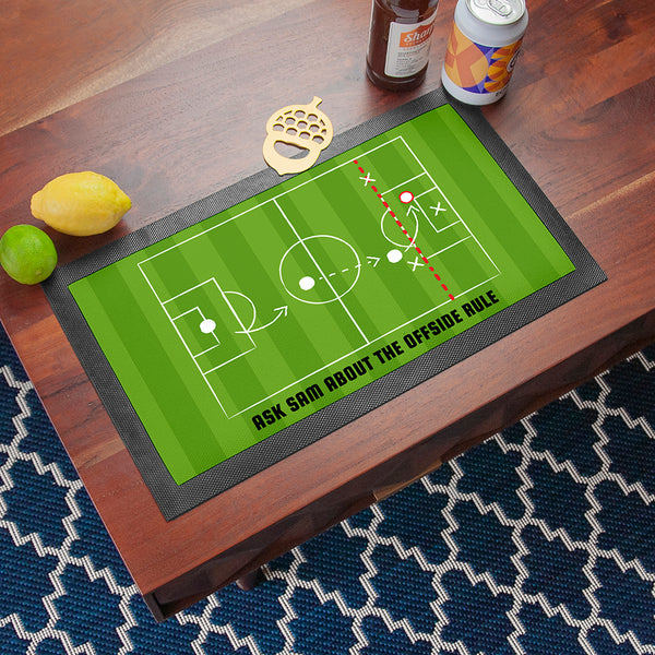 Personalised Offside Rule Football Bar Mat