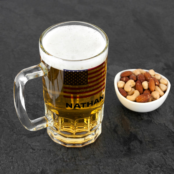 Personalised Flag Glass Football Tankard