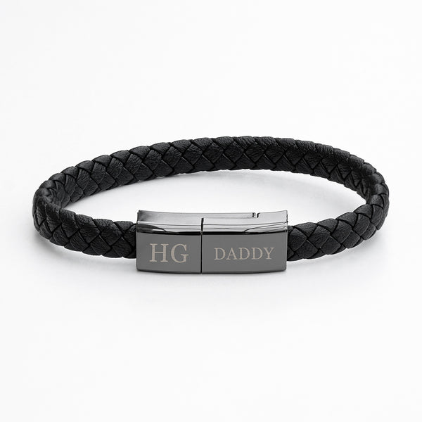 Personalised Men's USB-C to USB-A Charger Bracelet