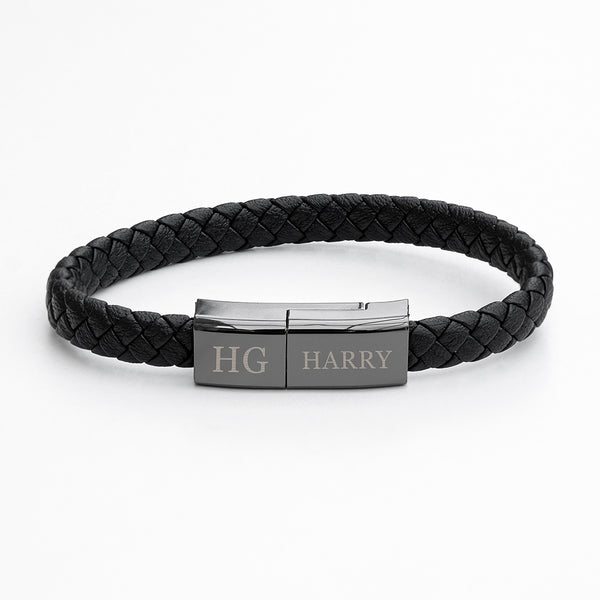 Personalised Men's USB-C to USB-A Charger Bracelet
