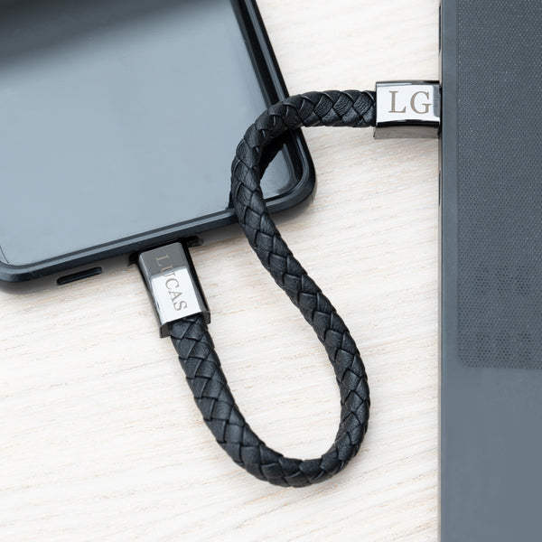 Personalised Men's USB-C to USB-A Charger Bracelet