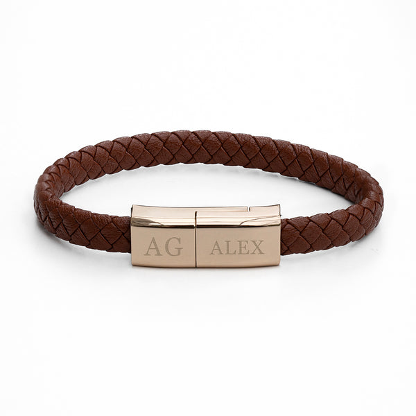 Personalised Men's USB-C to USB-A Charger Bracelet
