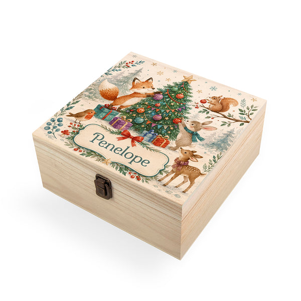 Personalised Woodland Animals Christmas Eve Box