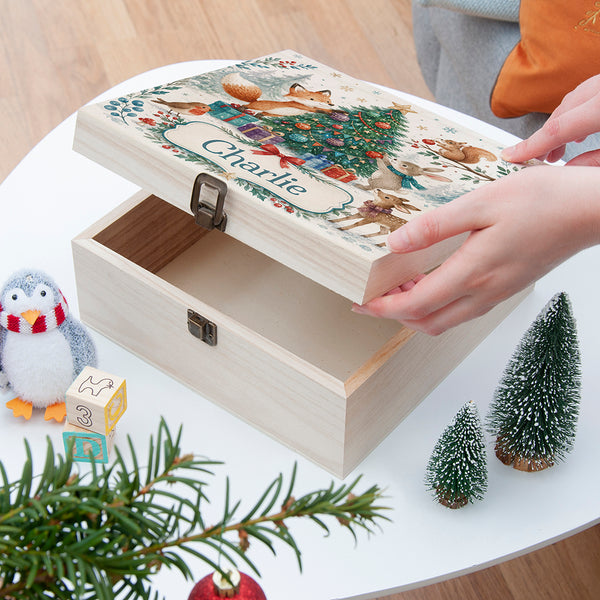 Personalised Woodland Animals Christmas Eve Box