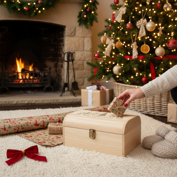 Personalised Festive Forest Christmas Eve Keepsake Chest