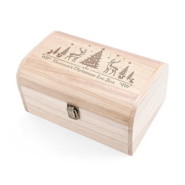 Personalised Festive Forest Christmas Eve Keepsake Chest