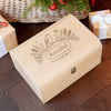 Personalised Robin Botanical Christmas Keepsake Chest