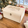 Personalised Robin Botanical Christmas Keepsake Chest