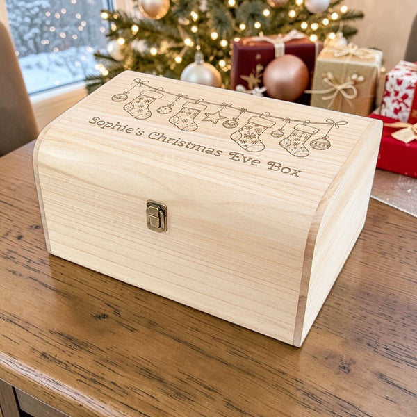 Personalised Christmas Stockings Keepsake Chest