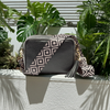 Personalised Elie Beaumont Cross Body Black Leather Bag with Choice of Strap
