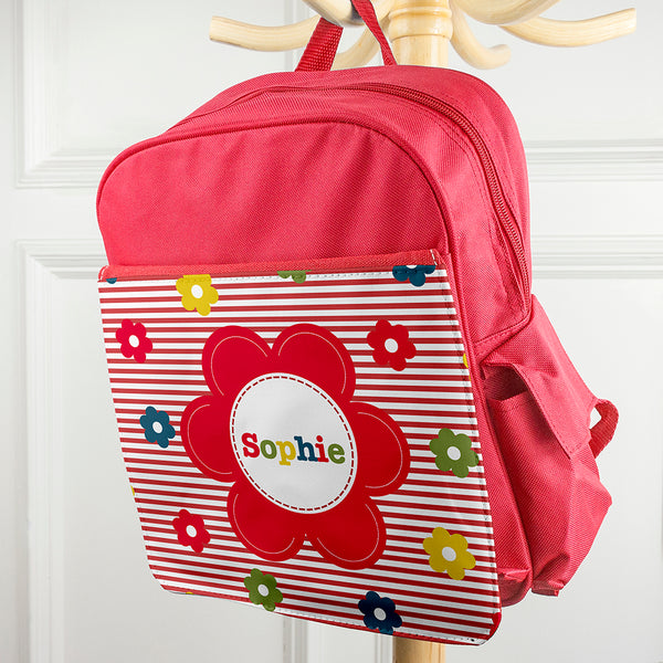 Personalised Girl's Floral Mini Rucksack
