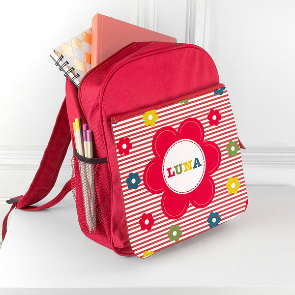 Personalised Girl's Floral Mini Rucksack