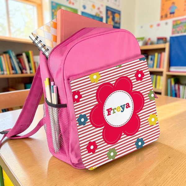 Personalised Girl's Floral Mini Rucksack