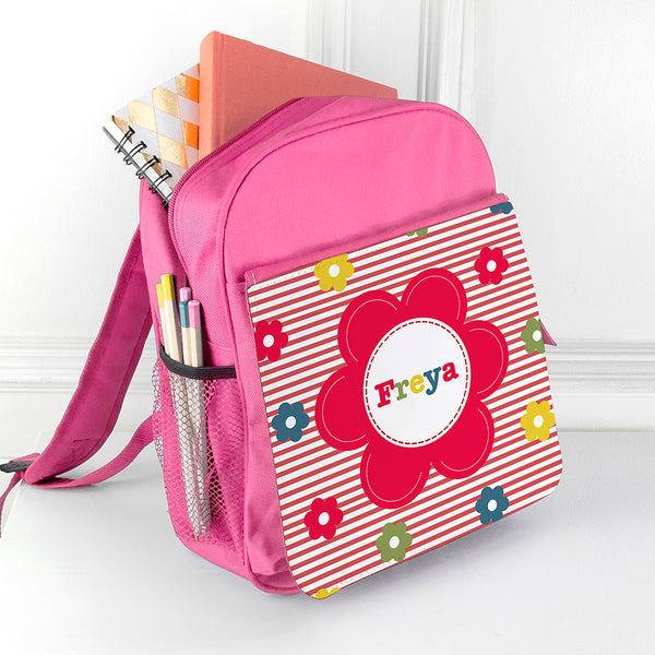 Personalised Girl's Floral Mini Rucksack