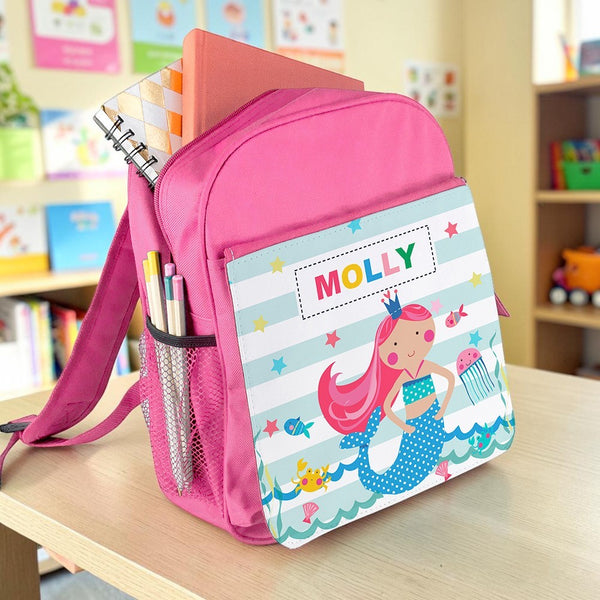 Personalised Girl's Mermaid Mini Rucksack
