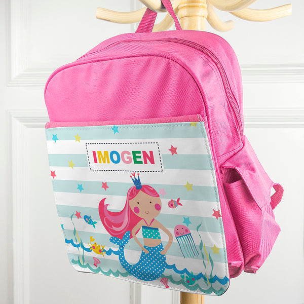 Personalised Girl's Mermaid Mini Rucksack