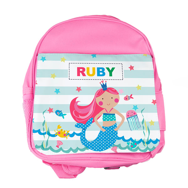 Personalised Girl's Mermaid Mini Rucksack