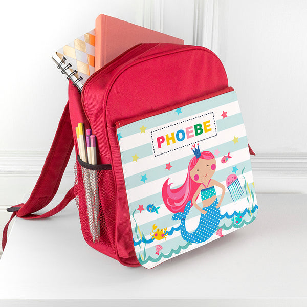 Personalised Girl's Mermaid Mini Rucksack