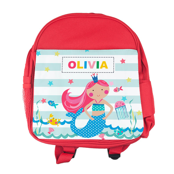 Personalised Girl's Mermaid Mini Rucksack
