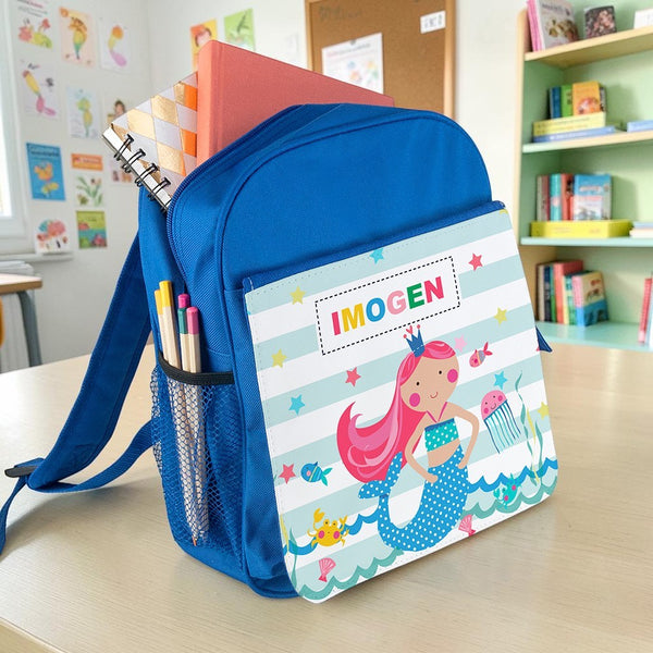 Personalised Girl's Mermaid Mini Rucksack