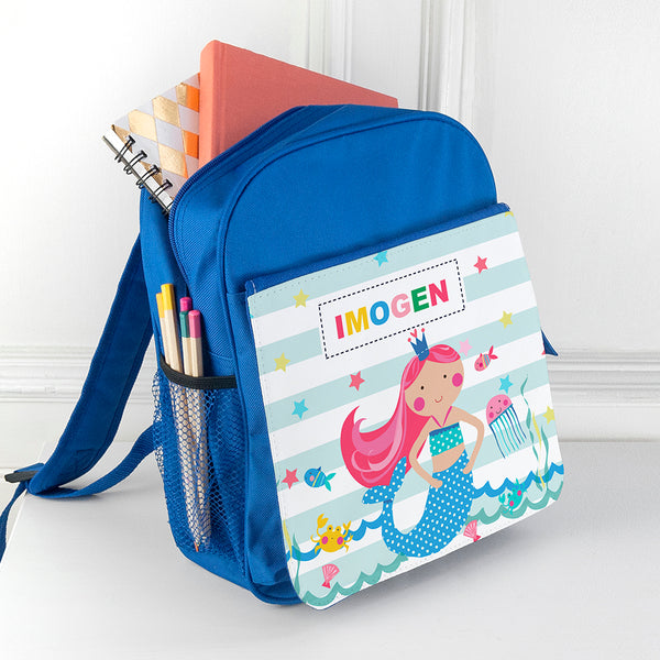 Personalised Girl's Mermaid Mini Rucksack