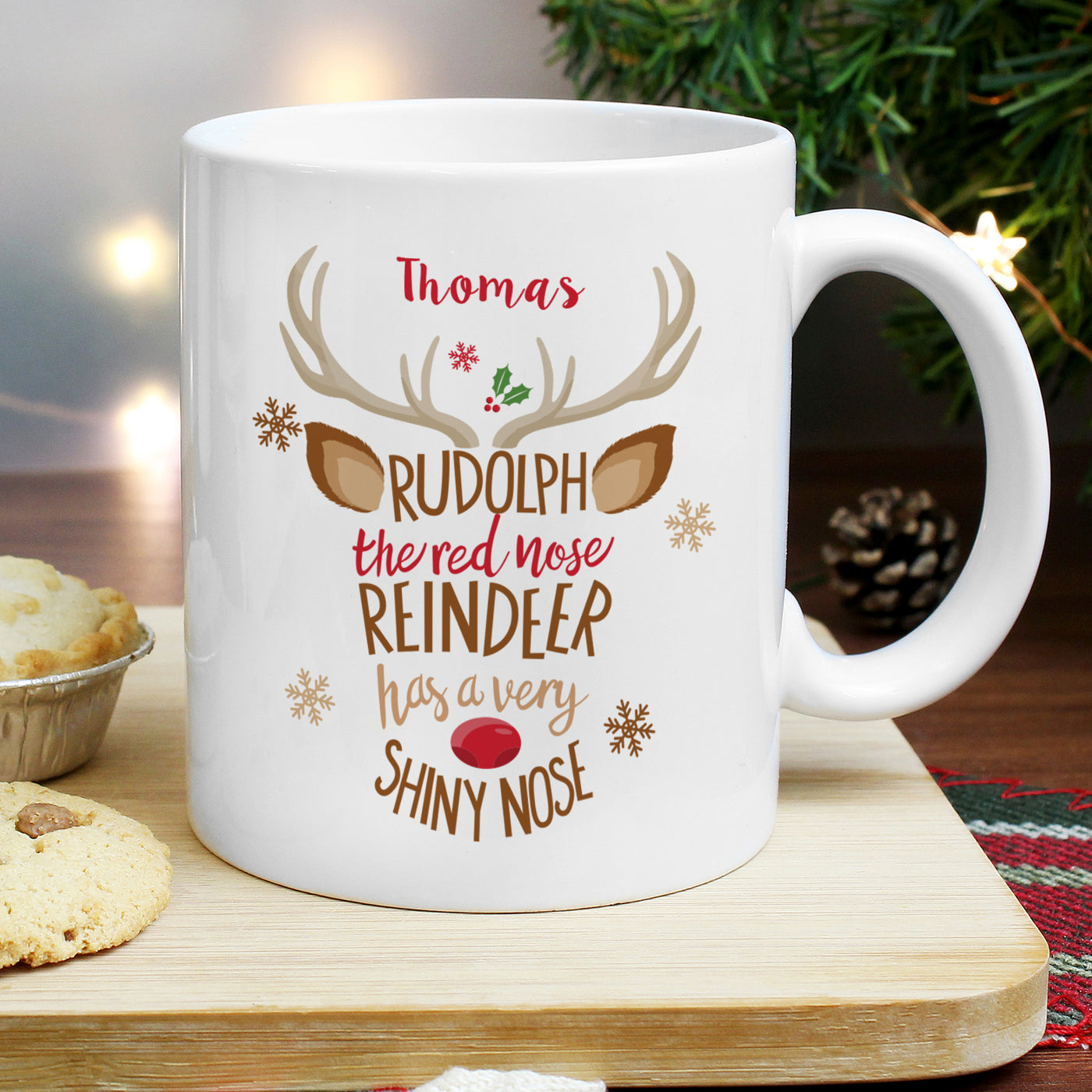 Personalised Rudolph the Red-Nosed Reindeer Ceramic Mug