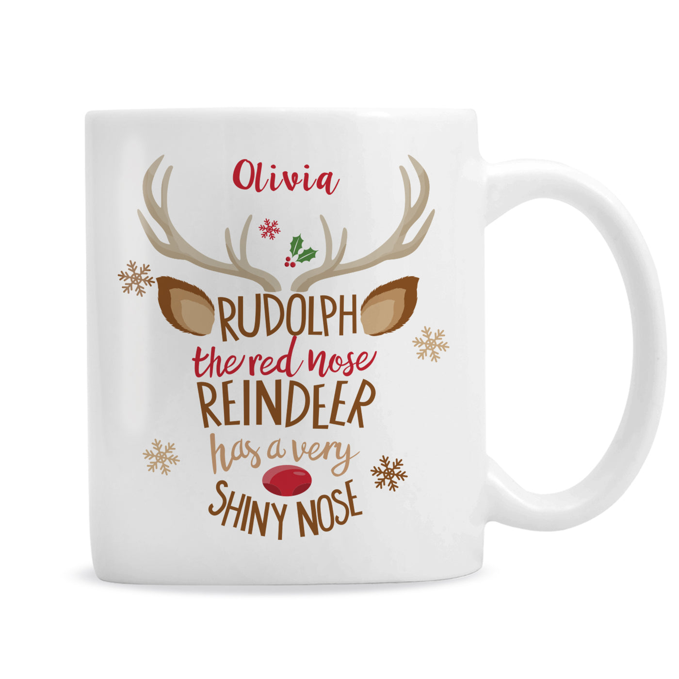 Personalised Rudolph the Red-Nosed Reindeer Ceramic Mug