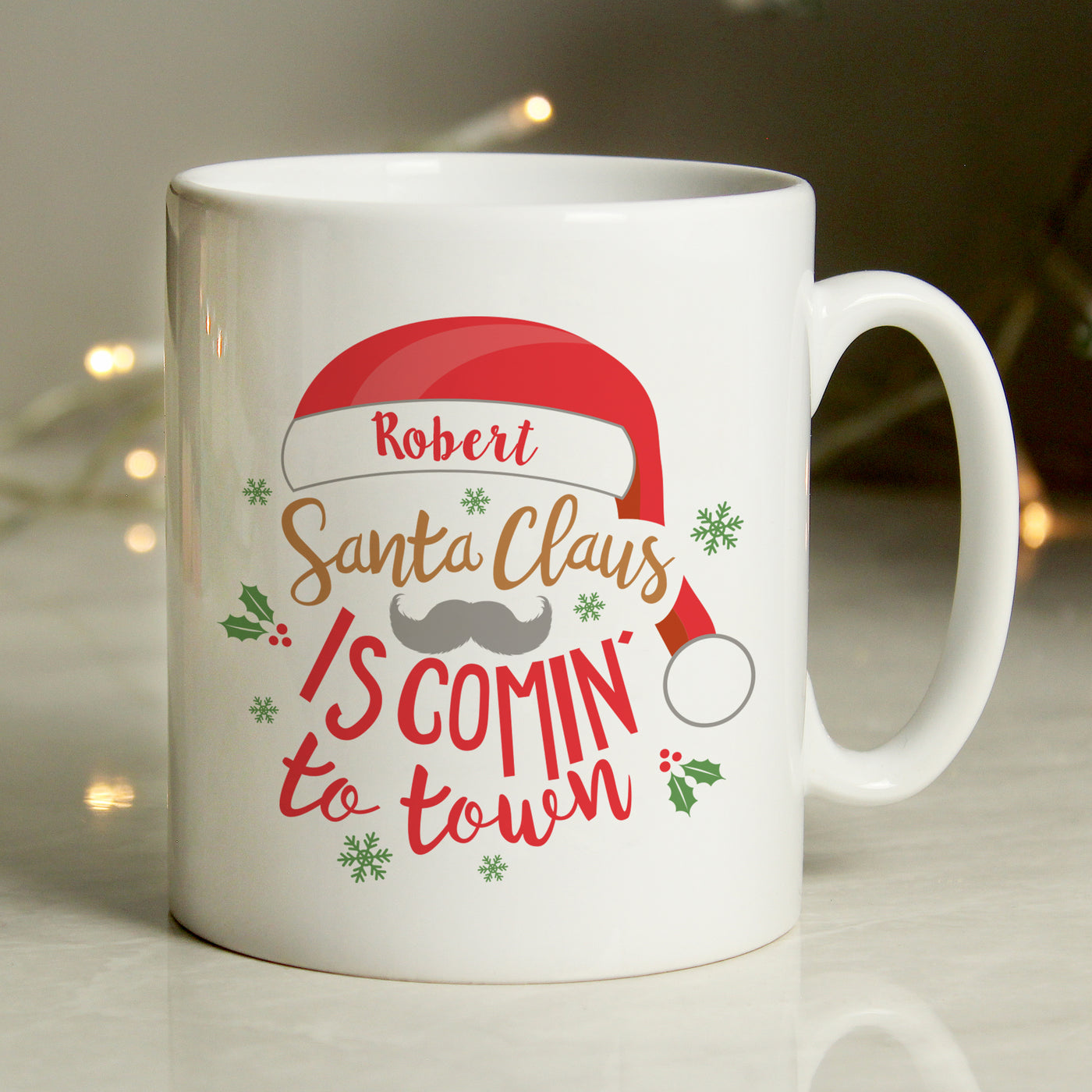 Personalised Santa Claus Is Comin To Town Ceramic Mug