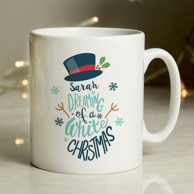Personalised White Christmas Ceramic Mug