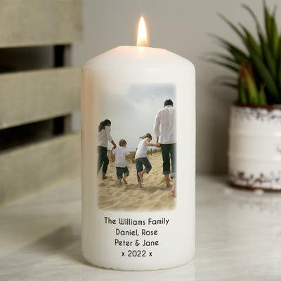 Personalised Photo Upload Pillar Candle - Keepsake Wax Candle