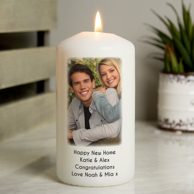 Personalised Photo Upload Pillar Candle - Keepsake Wax Candle