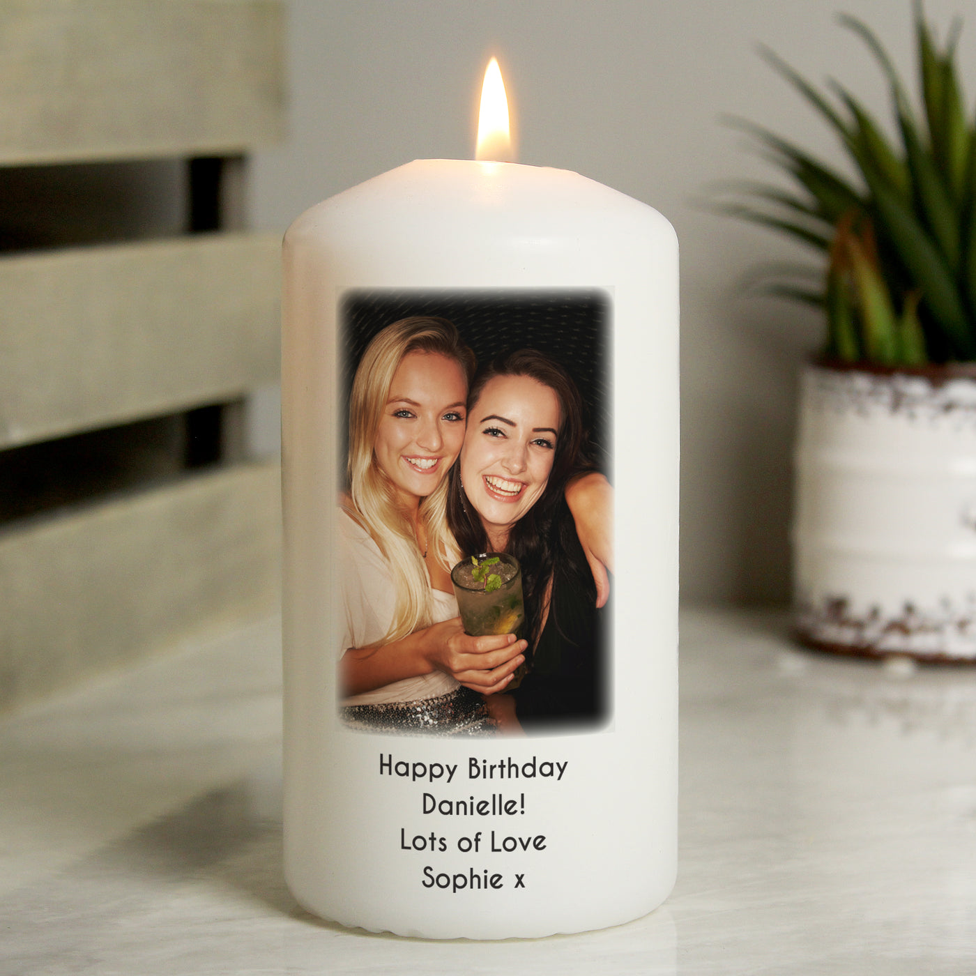 Personalised Photo Upload Pillar Candle - Keepsake Wax Candle