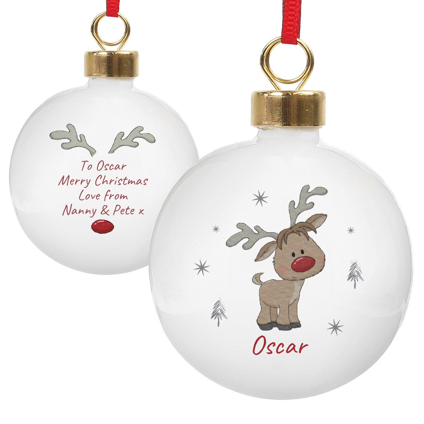 Personalised Little Reindeer Bauble