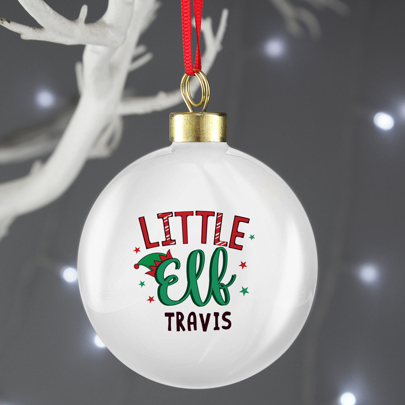 Personalised Little Elf Bauble