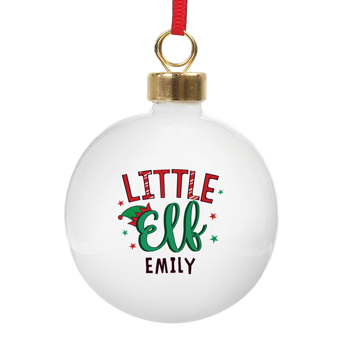 Personalised Little Elf Bauble