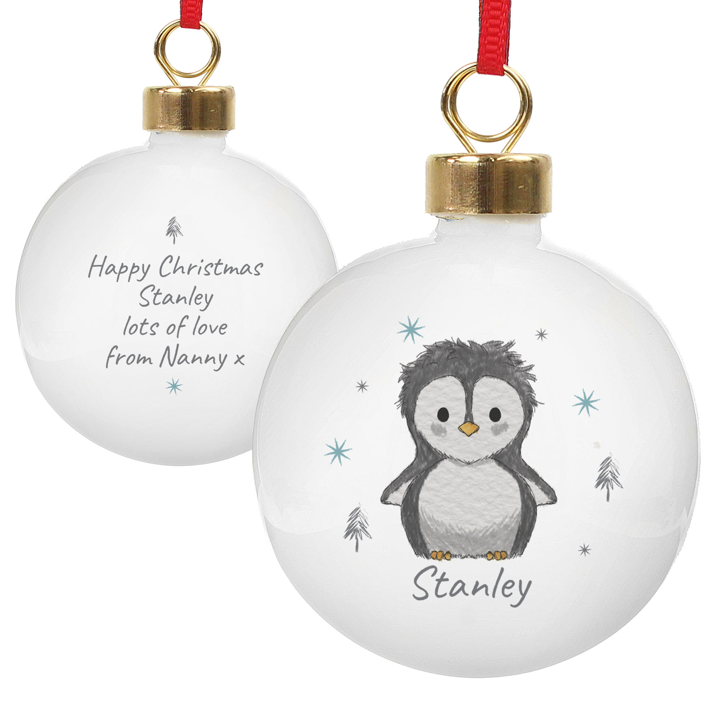Personalised Pebbles the Penguin Bauble