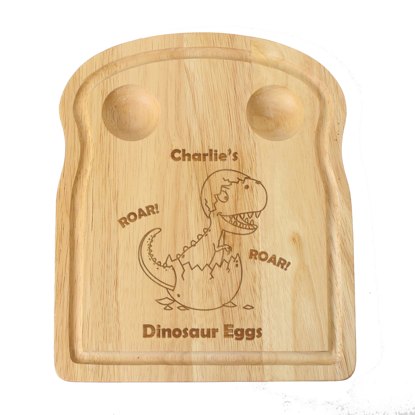 Personalised Dinosaur Roar Egg & Toast Board