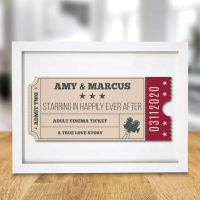 Cinema Ticket A4 White Framed Print - Shop Personalised Gifts