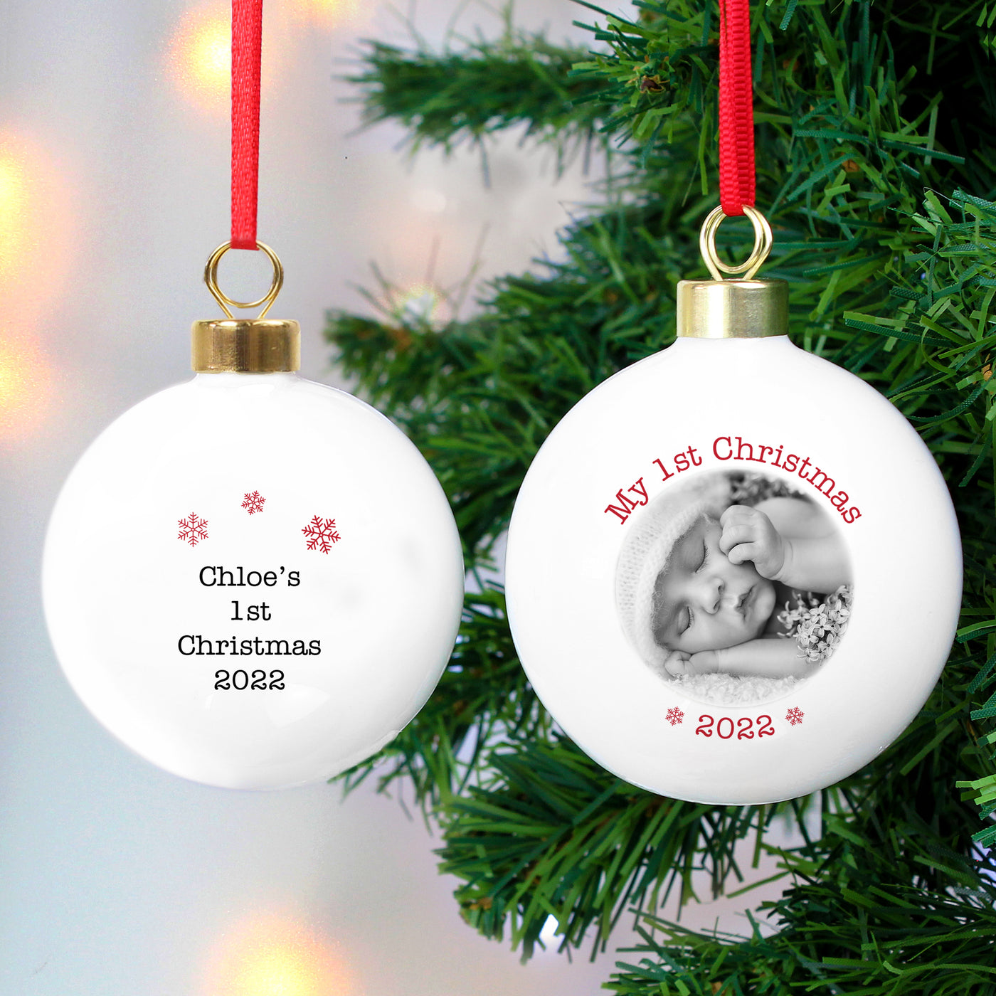 Personalised 1st Christmas 2022 Photo Upload Bauble