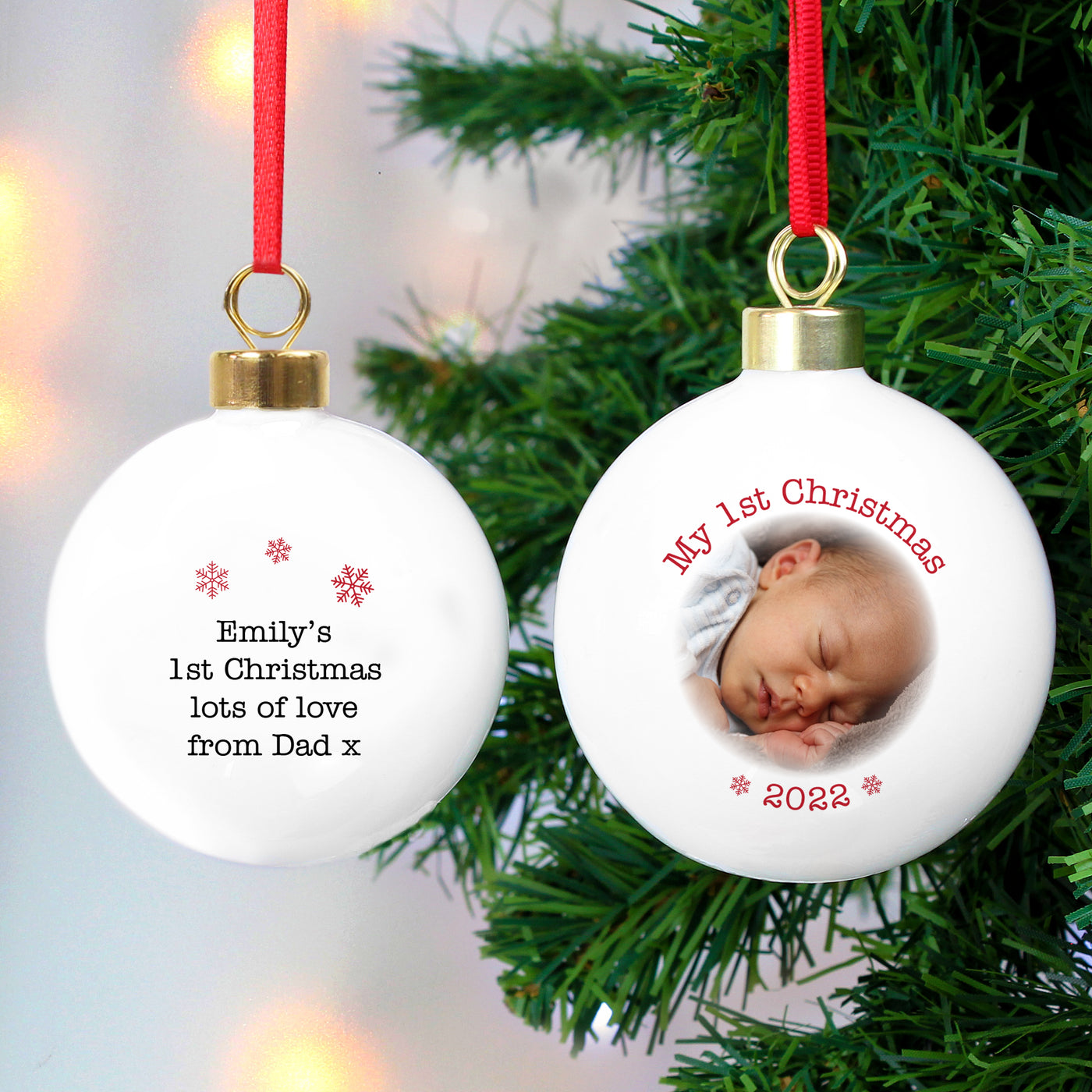 Personalised 1st Christmas 2022 Photo Upload Bauble