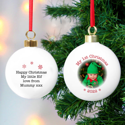 Personalised 1st Christmas 2022 Photo Upload Bauble